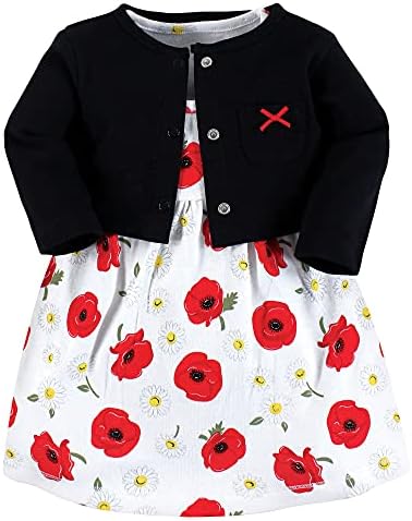 Hudson Baby Infant and Toddler Girls Cotton Dress and Cardigan Set by HudsonBaby