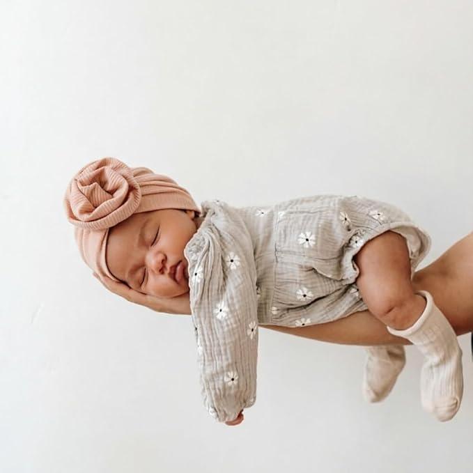 DRESHOW BQUBO 5 Pieces Newborn Baby Turban Hats Bow Baby Infant Beanie - Image 5