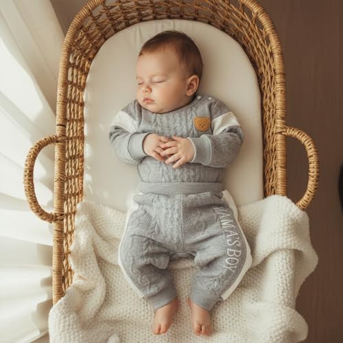 Giraropa Newborn Baby Boy Clothes Rib Knit Romper Jumpsuit Solid Sweater - Image 3