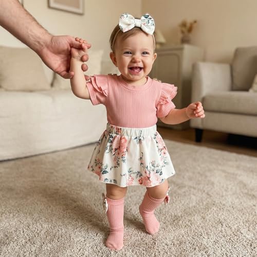 Giraropa Newborn Baby Girl Clothes Smocked Bubble Romper Dress + Socks + - Image 6