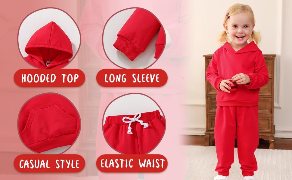 Happy Town Baby Fall Outfits for Girl Boy Long Sleeve Hoodie Top and Long - Image 3