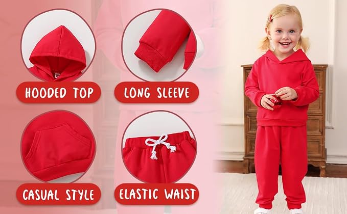 Happy Town Baby Fall Outfits for Girl Boy Long Sleeve Hoodie Top and Long - Image 3