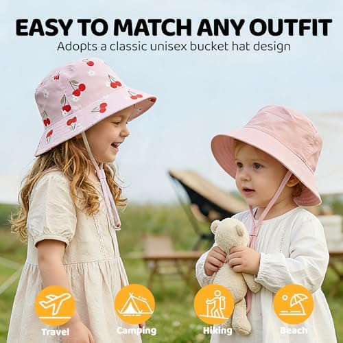 Toddler Bucket Hats UPF 50+ Baby Sun Hat Adjustable Kids Sun Protection Summer - Image 4