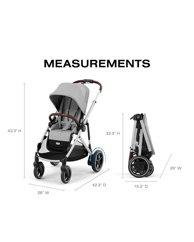 Cybex e-Gazelle S Electronic Assist Stroller – Gazelle S Single-to-Double Electric Stroller, Smart Assist, Rocking Mode, 20+ Configurations & Compact Fold, Silver Frame with Stone Grey Seat