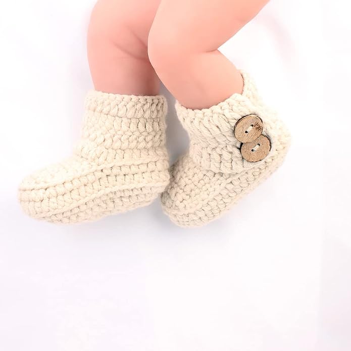 Knit Crochet Baby Booties Newborn Socks Handmade Shoes Deep - Image 2