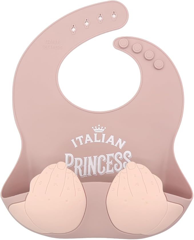 Teasin' Teethers Funny Italian Silicone Baby Bib - Image 2