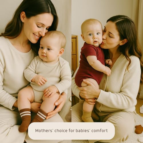 bistyle Baby Grip Ankle Socks 6 Pairs | Newborn Infant Toddlers Sock Organic - Image 7