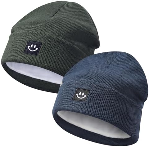 MaxNova 2 Pack Baby Beanie Fleece Lined Knit Toddler Hat by MaxNova