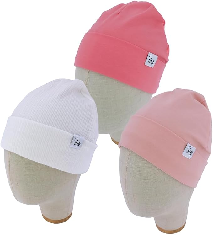 Jersey Beanie Hat for Newborn Baby Boys Girls Silky Satin Lined Hats Bonnet - Image 2