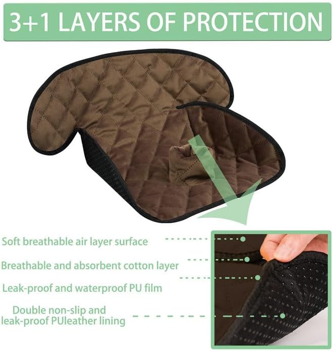 MOOB Waterproof Car Seat Protector - Potty Training Liner for Baby & Toddler, Machine Washable Piddle Pad with Anti-Slip Backing, Universal Fit for Infant Car Seat & Stroller (Brown