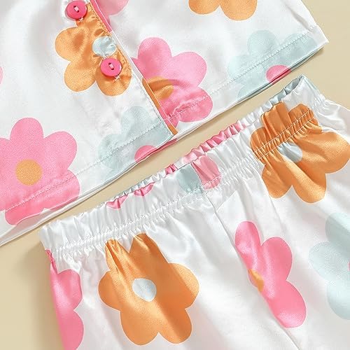Kids Baby Girl Boy Satin Pajamas Set Button Down Sleep Shirt Top+Long Pants - Image 5