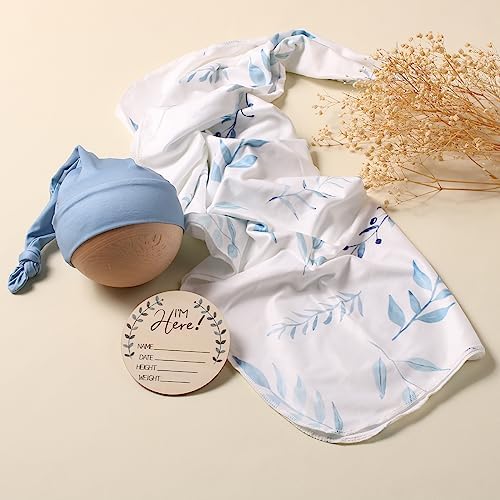 Ylsteed Baby Swaddle Blanket and Headband Set, Newborn Receiving Blanket - Image 4