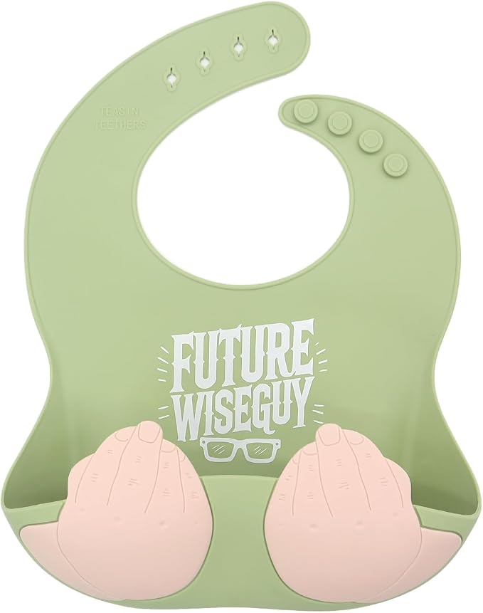 Teasin' Teethers Funny Italian Silicone Baby Bib - Image 2