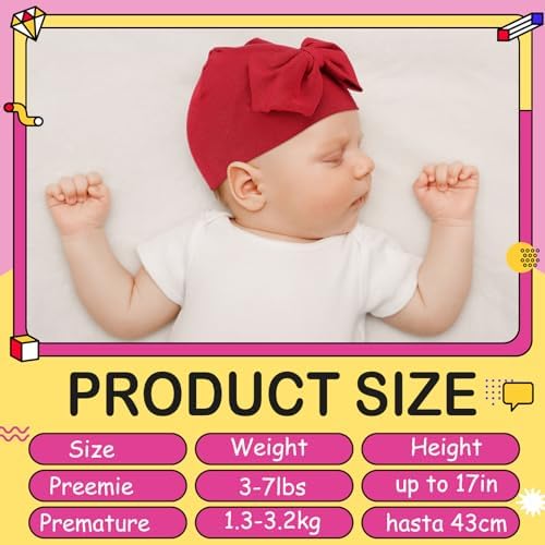 Cuffbow 4 Pcs Preemie Hats Baby Cap - Image 2