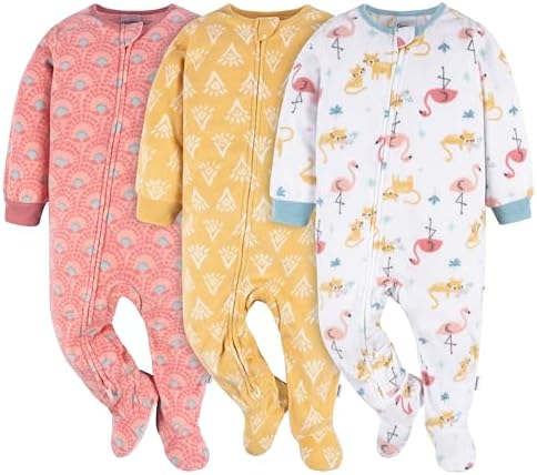 Gerber Baby Girls' Toddler Fleece Footed Pajamas 3-pack by Gerber