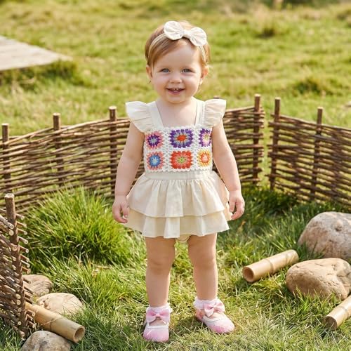 Newborn Baby Girls Summer Clothes Ruffle Sleeveless Pleated Smocked Bubble - Image 2