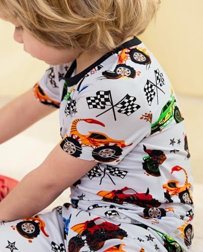 babee Reshinee Bamboo Viscose Toddler Boys Pajamas Set, Short Sleeve Kids - Image 7