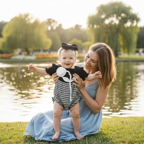Giraropa Newborn Baby Girl Clothes Smocked Bubble Romper Dress + Socks + - Image 3