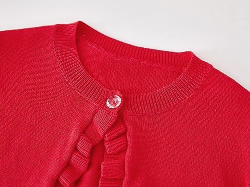 Toddler Girls Cardigan Sweater Bolero Shrug Baby Kids Long Sleeve Cropped Dress - Image 3