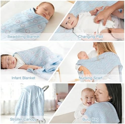 Baby Swaddle Blankets, Bamboo Muslin Receiving Blanket | 1-Pack, Lightweight & - Image 6
