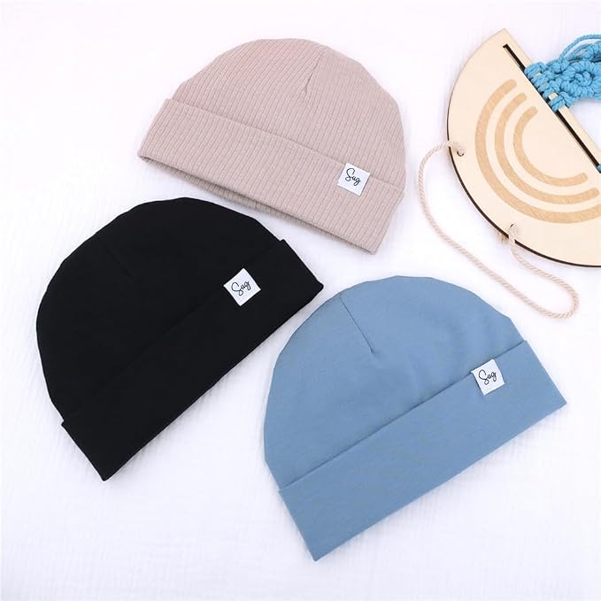 Jersey Beanie Hat for Newborn Baby Boys Girls Silky Satin Lined Hats Bonnet - Image 9