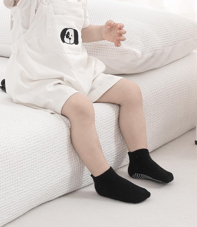 Baby Non Slip Grip Ankle Socks for Infants Toddlers Kids Boys Girls 9 Pack | - Image 5