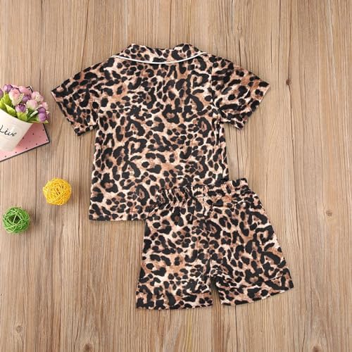 Kids Baby Girl Boy Satin Pajamas Set Button Down Sleep Shirt Top+Long Pants - Image 3
