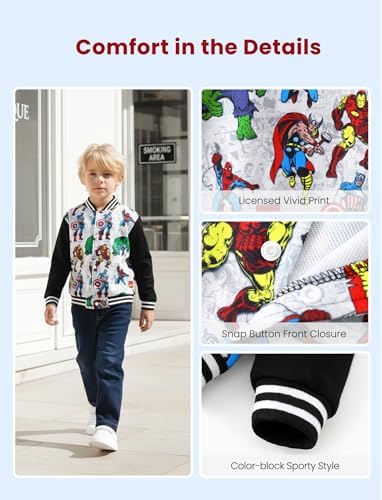 Disney Bomber Jacket Spider Man Marvel Toy Story Cars Varsity Cardigan2-13Y - Image 5