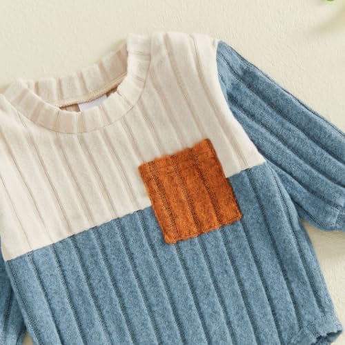 Giraropa Newborn Baby Boy Clothes Rib Knit Romper Jumpsuit Solid Sweater - Image 5