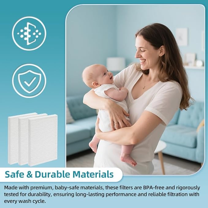 9 Pcs HEPA Filter Replacement Compatible with Momcozy KleanPal Pro Baby Bottle Washer and Dryer - H13 HEPA Air Filters