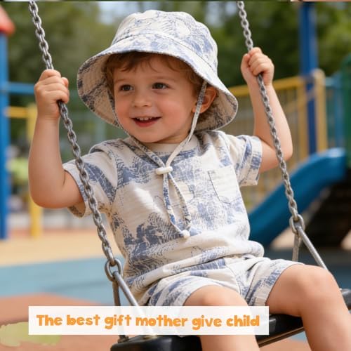 Baby Sun Hat Infant Toddler Summer Cotton Yarn Beach Bucket Hat - Image 2