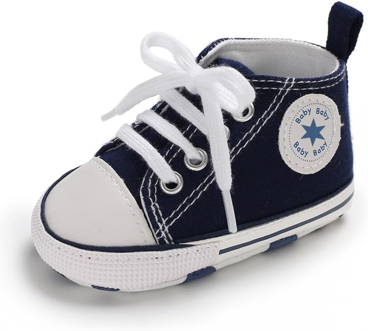 Unisex Baby Girls Boys Canvas High-top Shoes, Newborn Infant Anti-Slip Soft - Image 5