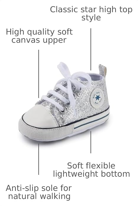 Unisex Baby Girls Boys Canvas High-top Shoes, Newborn Infant Anti-Slip Soft - Image 3