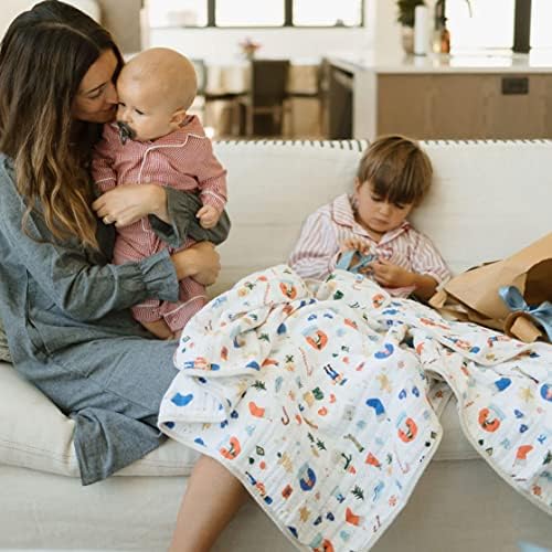 Little Unicorn Muslin Quilt Blanket | 100% Cotton Soft Multi-Layered Muslin - Image 5