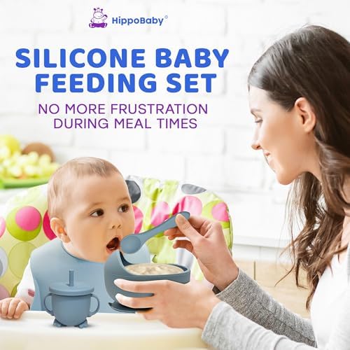 HippoBaby Baby Led Weaning Supplies | 10 Piece Silicone Baby Feeding Set | Baby - Image 2