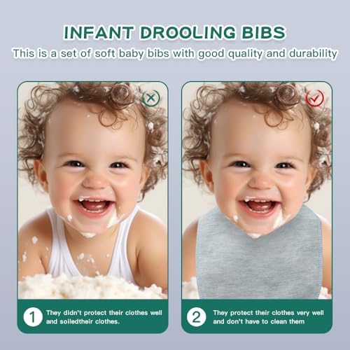 8 Pack Baby Bibs Unisex Adjustable - Image 4