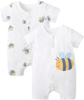 pureborn Baby Romper Bodysuits 2-Pack Unisex Soft Cotton One-Piece Outfit by pureborn