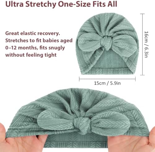 DRESHOW BQUBO Newborn Baby Bow Knot Turban Hat Hospital Hat Baby Infant Beanie - Image 6