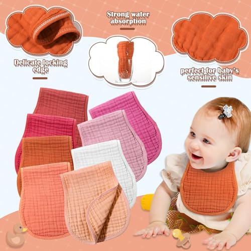 Frienda 8 Pack Muslin Burp Cloths - Image 3