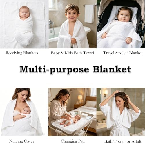 Aablexema Muslin Baby Blanket 6-Layer 43"x43" - Image 6