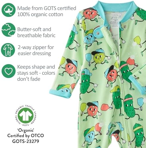 Butterblu Scout Sleep & Play 100% Organic Cotton Footed Zip Front PJs | GOTS - Image 5