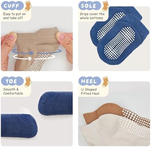 Non-slip Toddler Ankle Cotton Grip Socks Unisex 6M-5T - Image 5