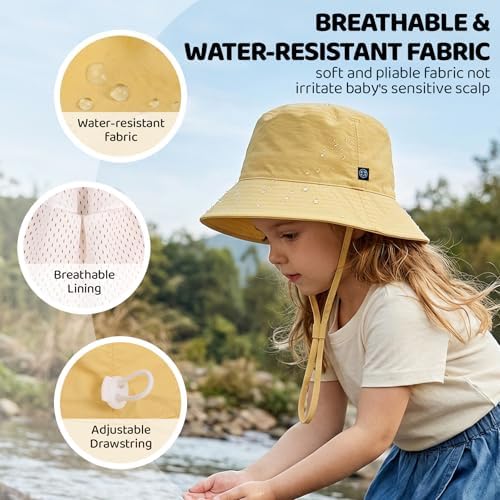 Toddler Bucket Hats UPF 50+ Baby Sun Hat Adjustable Kids Sun Protection Summer - Image 3
