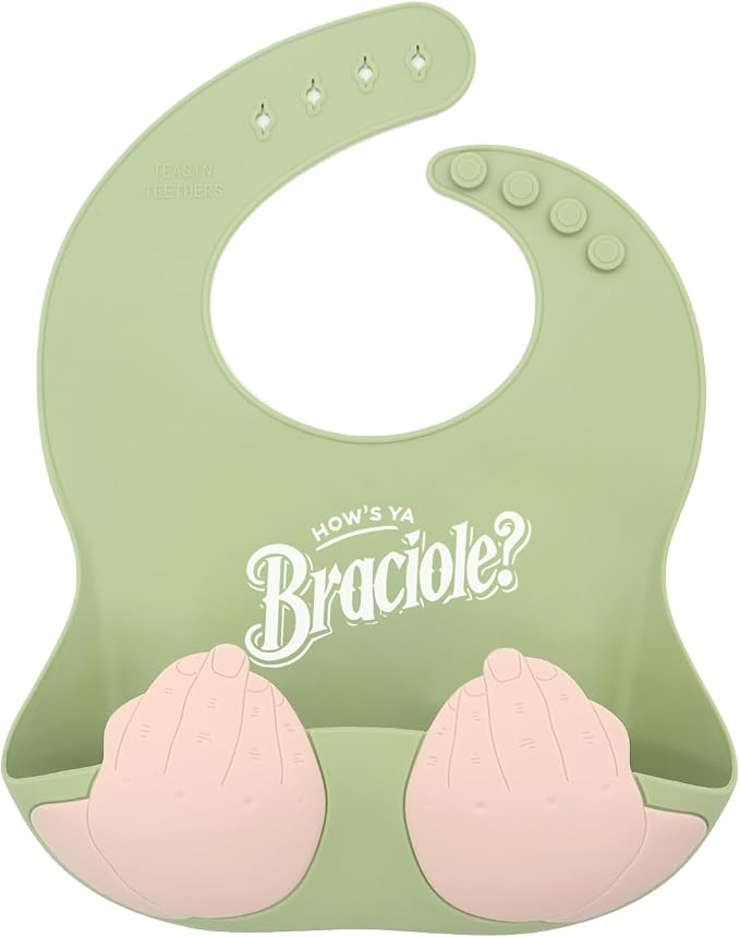 Teasin' Teethers Funny Italian Silicone Baby Bib - Image 2