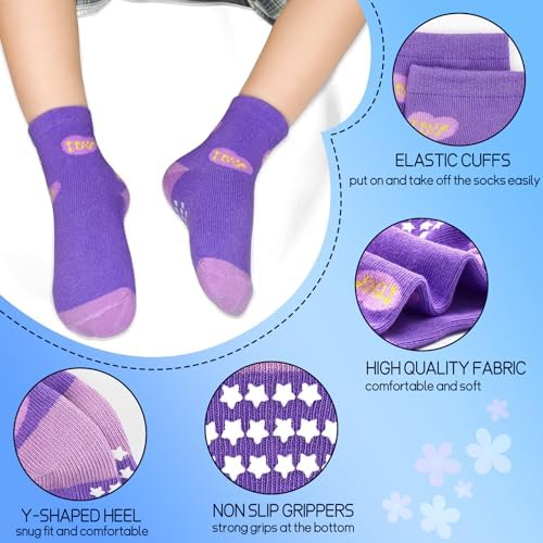SkiBeaut Baby Toddlers Girls Socks, 12 Pairs Non Slip Kids Grips Toddler Grippy - Image 2