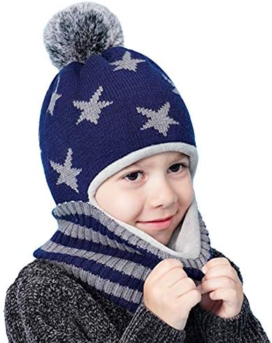 Baby Winter Hat Scarf Set, Unisex Infant Toddler Kids Hat Scarf by GZMM