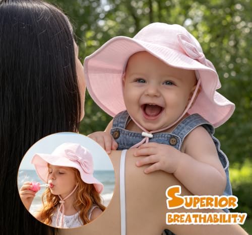 Baby Sun Hat Infant Toddler Girl Kids Sun Protection Beach Bucket Hats - Image 2
