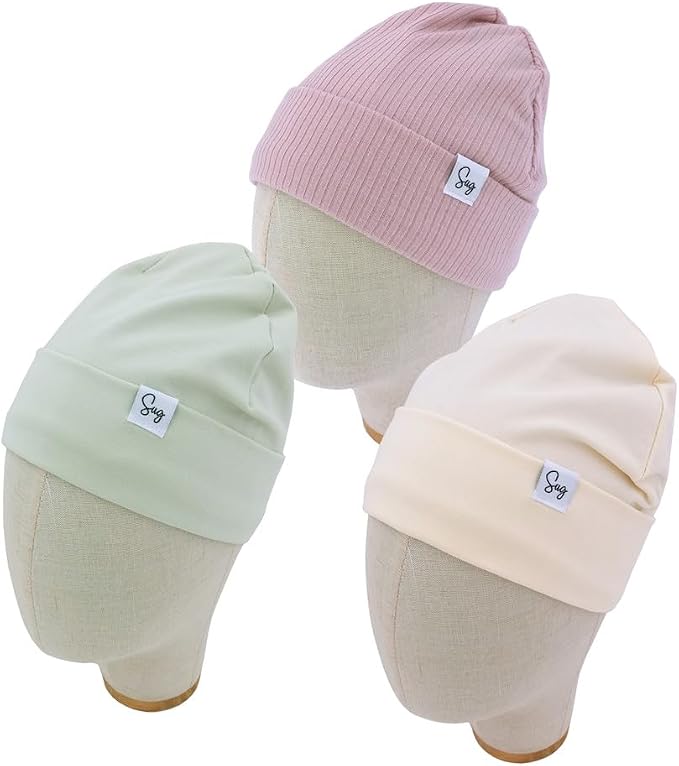 Jersey Beanie Hat for Newborn Baby Boys Girls Silky Satin Lined Hats Bonnet - Image 2