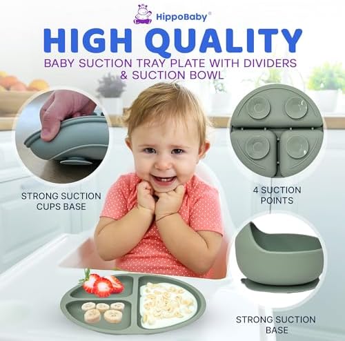 HippoBaby Baby Led Weaning Supplies | 10 Piece Silicone Baby Feeding Set - Image 4