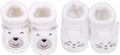 2 Pairs Baby Booties Newborn First Walkers Cozy Shoes Warm Knit Soft Booties by Unknown